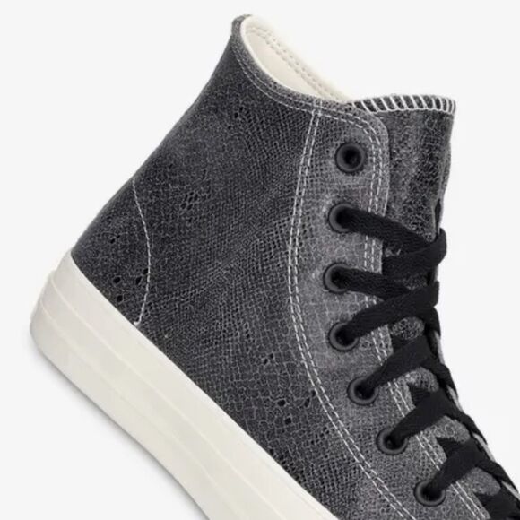 CONVERSE 11 M/13 W Unisex Black Genuine Snake Print Leather Skate Sneakers - Picture 13 of 15